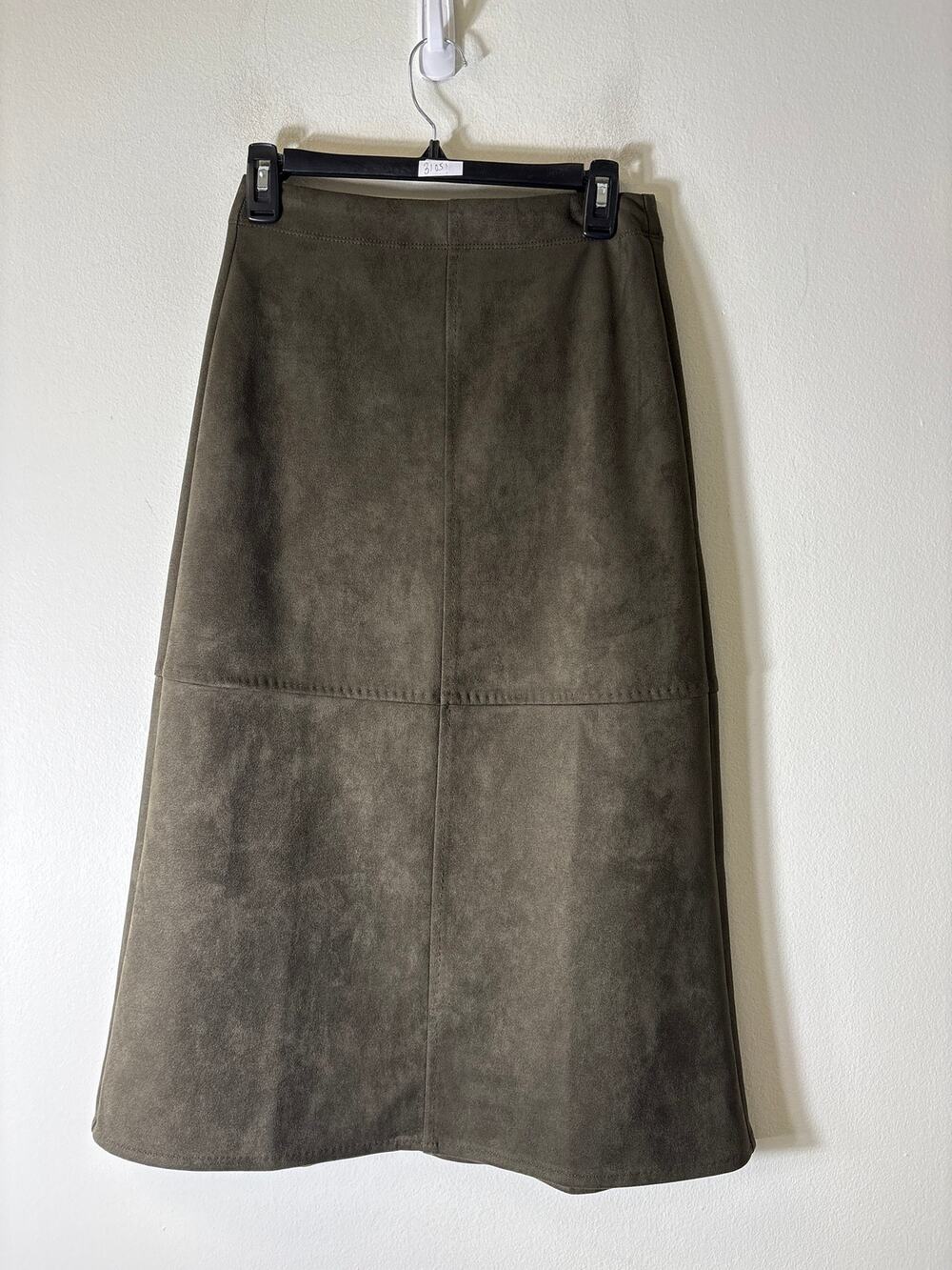 Max Studio Dark Brownish Gray Faux Suede Pull On Maxi Skirt Sz XS